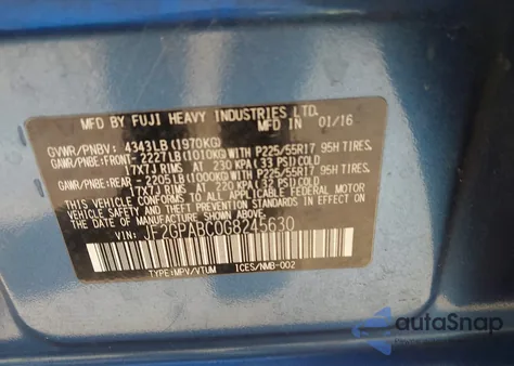 2016 Subaru Crosstrek Premium from USA, damaged, VIN JF2GPABC0G8245630